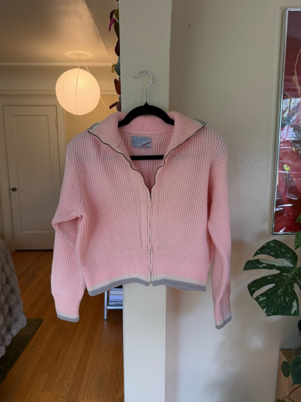Vintage 50s Avalanche Lansley Wool Zip Up Sweater